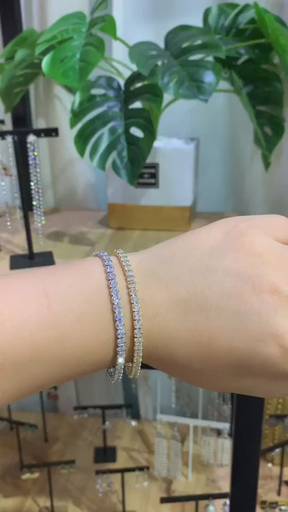 Pulsera Tennis, con Baño de Oro 18K y Zirconias Cúbicas