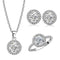 Set de Joyería Halo en Plata 925 con Zirconias Cúbicas - Aurora Boré