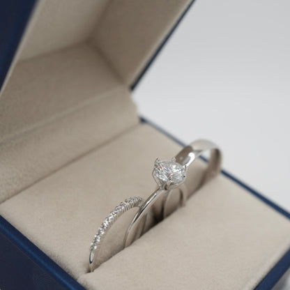 Trío de anillos de plata 925 con zirconia