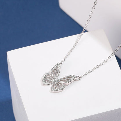 ✨ Collar “Alas de Libertad” – Plata 925 con Baño de Oro 18K y Zirconias