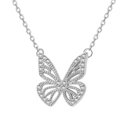 ✨ Collar “Alas de Libertad” – Plata 925 con Baño de Oro 18K y Zirconias